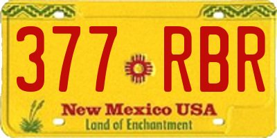 NM license plate 377RBR