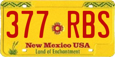 NM license plate 377RBS