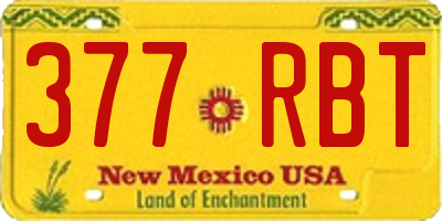 NM license plate 377RBT
