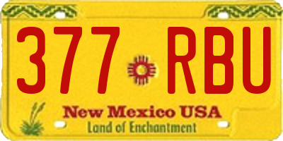 NM license plate 377RBU