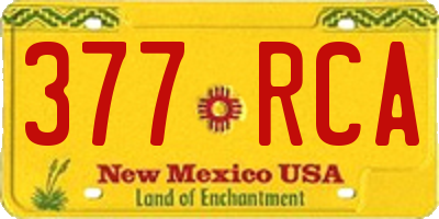 NM license plate 377RCA