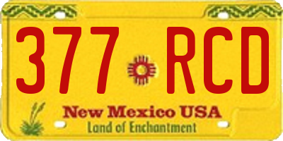 NM license plate 377RCD