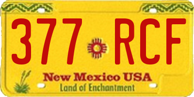 NM license plate 377RCF