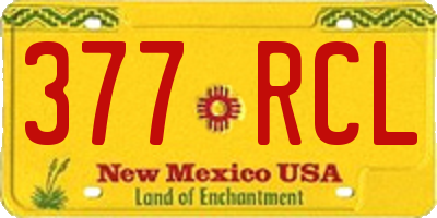 NM license plate 377RCL