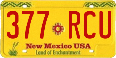 NM license plate 377RCU