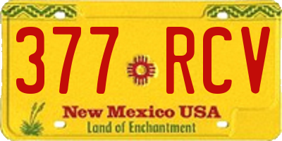 NM license plate 377RCV