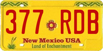 NM license plate 377RDB