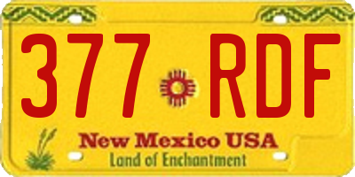 NM license plate 377RDF