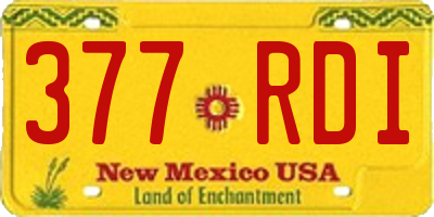 NM license plate 377RDI