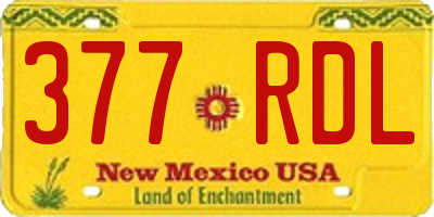 NM license plate 377RDL