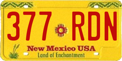 NM license plate 377RDN