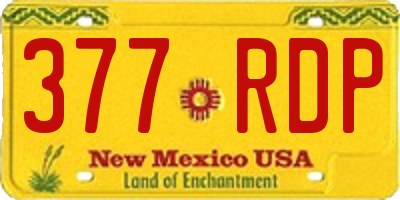 NM license plate 377RDP