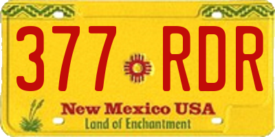 NM license plate 377RDR