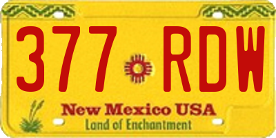 NM license plate 377RDW