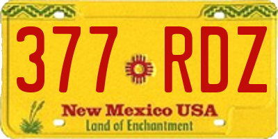 NM license plate 377RDZ