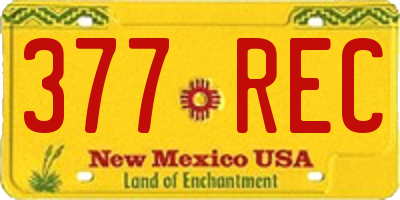 NM license plate 377REC