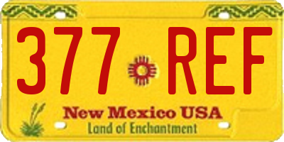 NM license plate 377REF