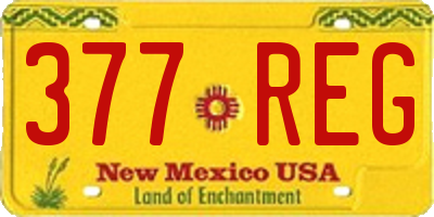 NM license plate 377REG