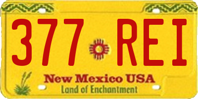 NM license plate 377REI