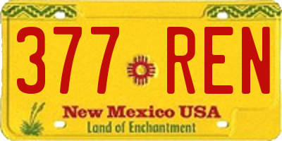 NM license plate 377REN