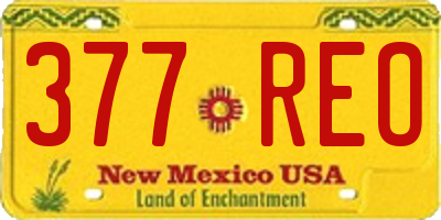 NM license plate 377REO