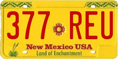 NM license plate 377REU