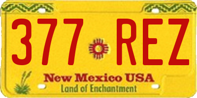 NM license plate 377REZ