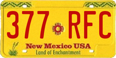 NM license plate 377RFC