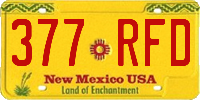 NM license plate 377RFD