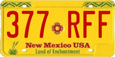 NM license plate 377RFF