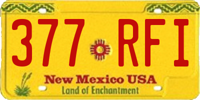 NM license plate 377RFI