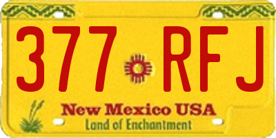 NM license plate 377RFJ
