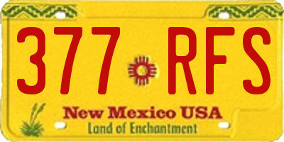 NM license plate 377RFS