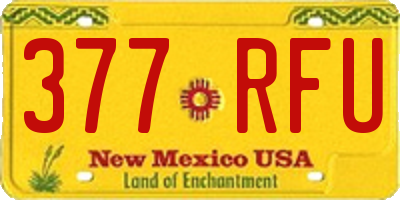 NM license plate 377RFU