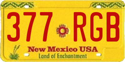 NM license plate 377RGB