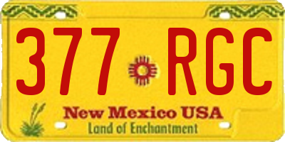 NM license plate 377RGC