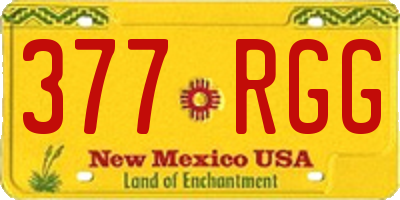 NM license plate 377RGG