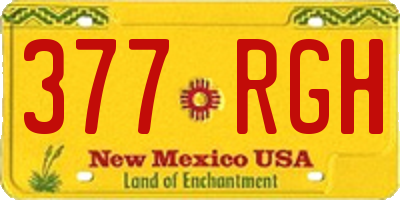 NM license plate 377RGH