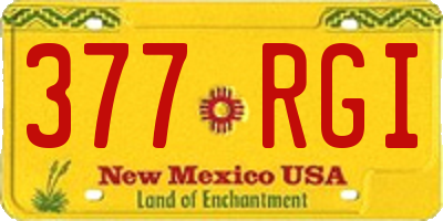 NM license plate 377RGI
