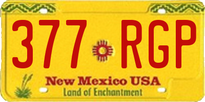 NM license plate 377RGP