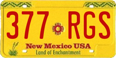 NM license plate 377RGS