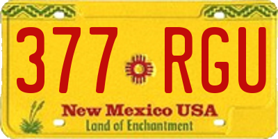 NM license plate 377RGU