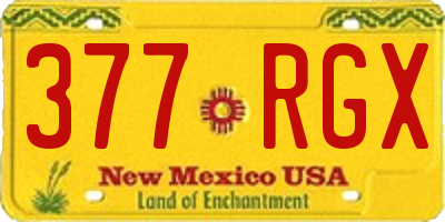 NM license plate 377RGX