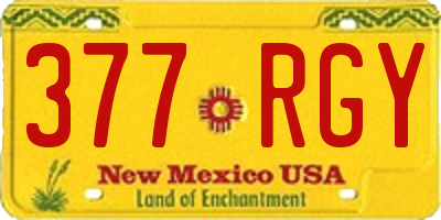 NM license plate 377RGY