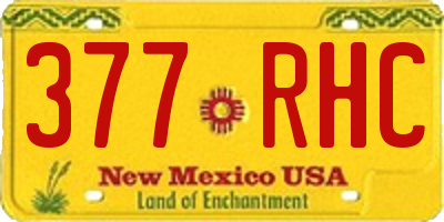 NM license plate 377RHC