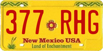 NM license plate 377RHG