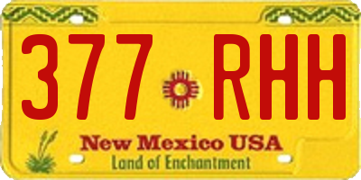 NM license plate 377RHH