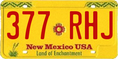 NM license plate 377RHJ