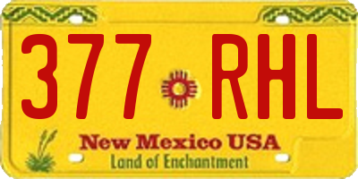 NM license plate 377RHL
