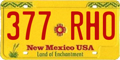 NM license plate 377RHO